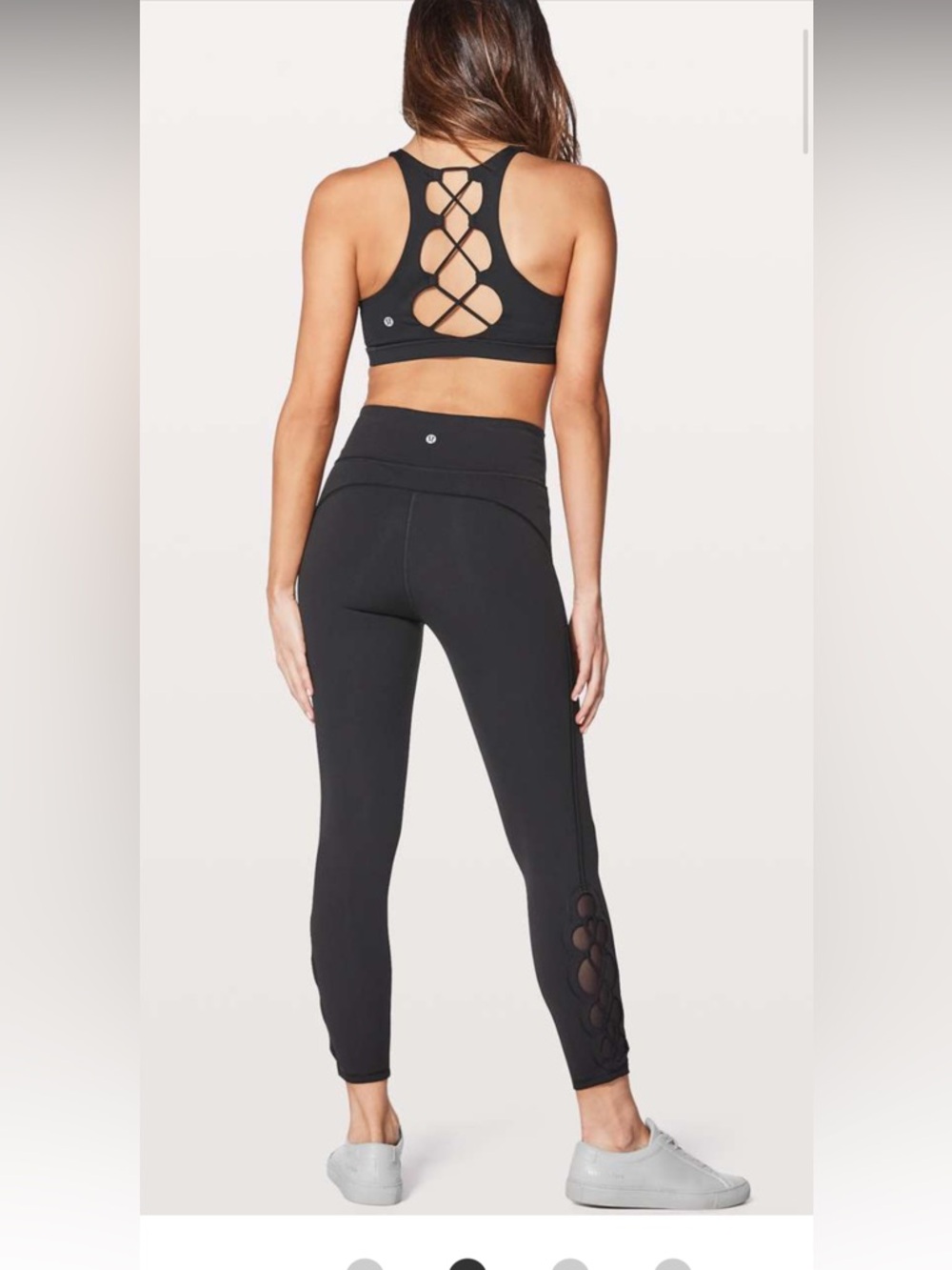 NWOT Lululemon 7/8 Tied To It Black Lace-Up Side Detail Yoga Pants